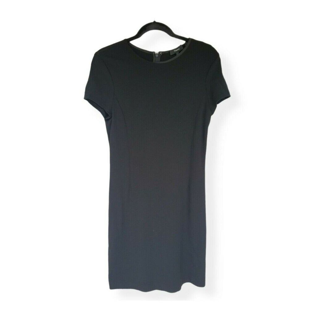 Theory Dress Womens 8 Black Midi Casual Summer‎ Flowy Work